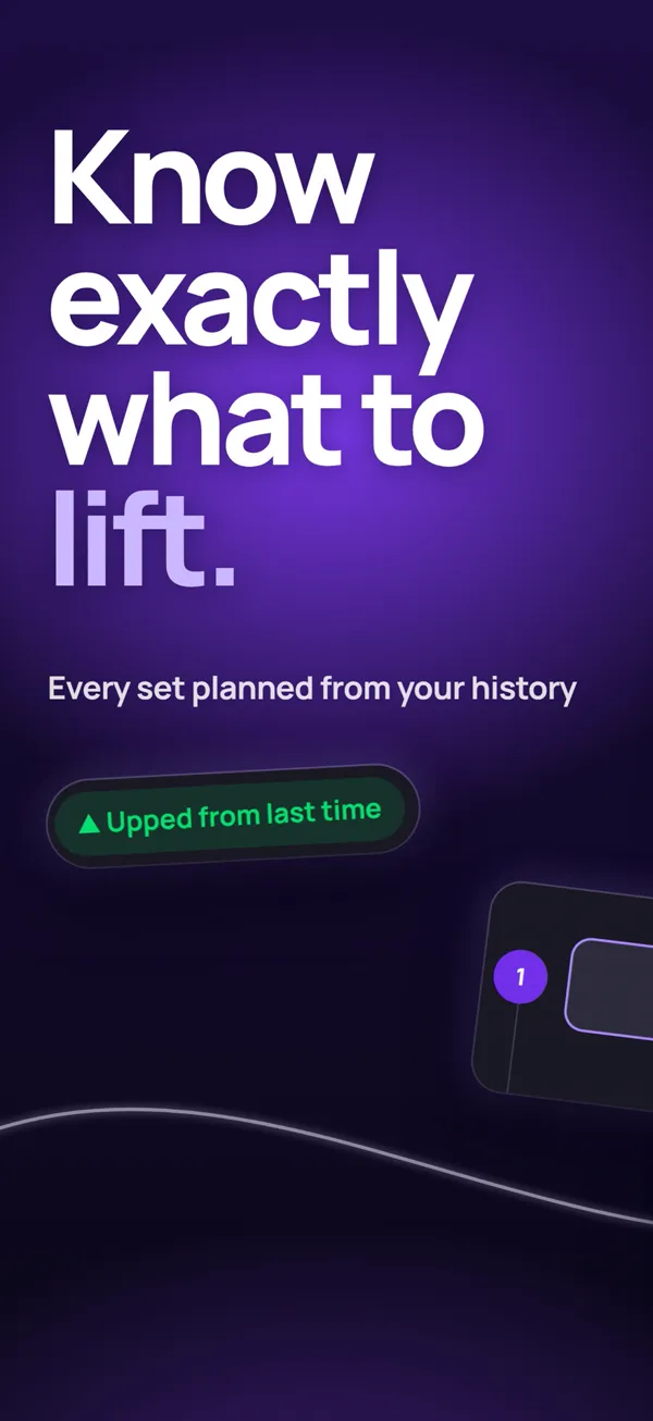 Know exactly what to lift: every set planned from your history