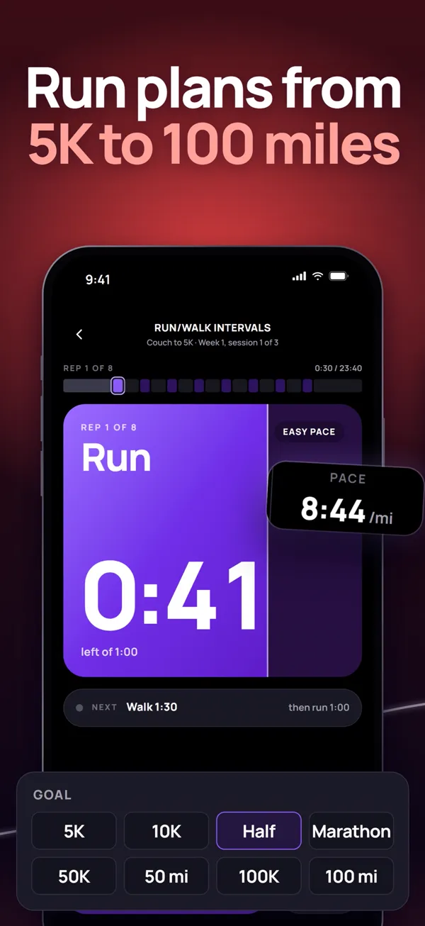 Run plans from 5K to 100 miles